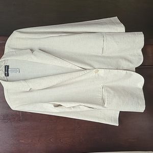 Sag Harbor Rayon Linen Blend Lightweight Blazer Suit Jacket Womens Sz 18